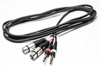 3,0 m 2x KLINKE 6,35 mm AUF 2x XLR FEMALE WEIBLICH PA ADAPTER KABEL STEREO MONO