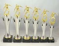 Fußball 6er Serie Pokale 40,5 - 32 cm inkl. Gravur und Fußballfigur 423/1-6