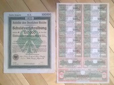 1922 Berlin, Germany: 100000 Mark Treasury Bond / Schuldverschreibung- A 764084