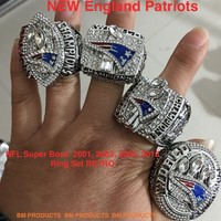 NFL NEW ENGLAND PATRIOTS SUPERBOWL RINGSET 2001,2003,2004,2015 Souvenir SOFORT