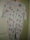 CARTER'S BABY GIRL SLEEPWEAR WHITE WITH CHERIES DRESSY SIZE 12M