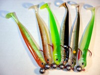6 x MB Fishing Stint Shad 13 cm incl Jig Zander Set Gummifisch Softbait Zander  
