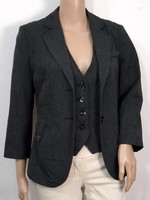 Sehr schön MEXX Damenset Blazer & Gilet Gr. 34 Grau Gemustert