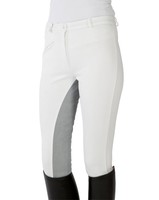 PFIFF Turnier Damenreithose Damen Reithose Turnierreithose Vollbesatz weiß grau