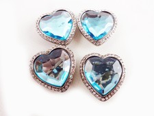 1¼ Western Horse Turquoise Silver Heart 4 Bling Concho Lot Bridle Crafts Repair
