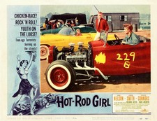 HOT ROD GIRL * LORI NELSON & JOHN SMITH * CHUCK CONNORS * 11x14 LC print 1956