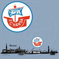 WANDTATTOOS vom FC Hansa Rostock wählbar, original Aufkleber für Fans, Fanshop