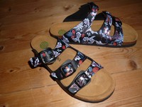 Dr Brinkmann Pantolette EUR 40 schwarz mit Blumenmuster Leder  Kategorie 0