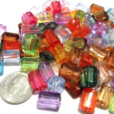 200 pc Lot Transparent Acrylic Beads Color Assortment M131 Ships from Usa