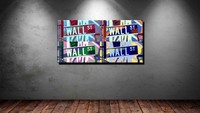 LEINWAND BILD XXL POP ART WALL STREET NEW YORK BÖRSE ANDY WARHOL  60x30 - 140x70