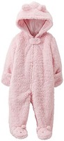 NWT Carter's Baby Girls' Pink Sherpa Hooded Pram Size 3 Months NEW