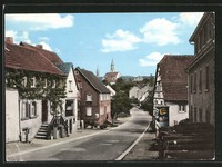 alte AK Neunkirchen, Straßenpartie mit Blick nach der Kirche 