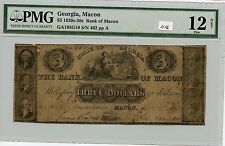 Obsolete $3 Macon, Ga (#1116) Pmg F12 Net (Rust) Carefully Check out the Photos