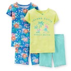 NWT Carter's Girls 4-Piece Snug Fit Cotton PJs 'Island Cutie' pajamas 