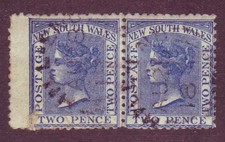 New South Wales - Qv - 1882 - 2d blue pair - #62c -Rare