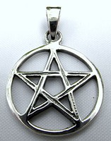  Sterling Silver (925)  Pentagram  Pendant ( 18 mm )   !!      Brand  New !