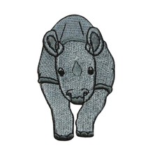 Id 0693 Wild Zoo Animal Rhino Rhinoceros Embroidered Iron On Applique Patch