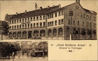 Ak Ohrdruf im Thüringischen Kreis Gotha, Hotel Goldener Anker, Gar... - 1500317
