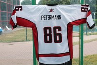 Game Worn Eishockey Trikot Weserstars Bremen Away #86 PETERMANN 2015-2016