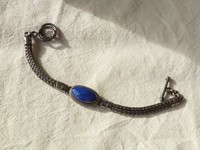 #8450# (S335-D) Silbernes Armband mit Lapislazuli