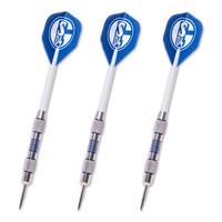 S04 FC Schalke 04 - Steeldart Set 20g - Dartpfeile Flights im Case