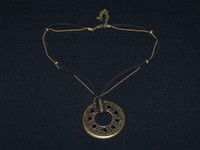 80er/90er Jahre Halskette Vintage Metall/Schwarz Modeschmuck (980)