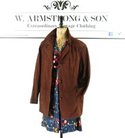 Women's Brown REAL SUEDE LEATHER 70's Vintage Hippie Boho Festival Jacket UK L