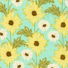 Michael Miller Sandi Henderson Meadow Sweet Daisy Path Fabric in Robin's Egg