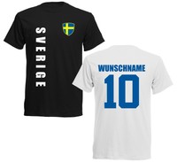 Schweden T-Shirt Trikot ÜBERGRÖßE 3XL-5XL- EM 2016 Fußball - inkl. Name + Nr