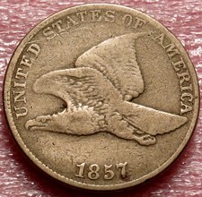 1857 Flying Eagle Cent. Very Fine. Attractive Coin No Distractions. #114