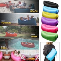 Fast Inflatable Air Bag Sofa Outdoor Beach Camping Sleeping Lazy Bed Hangout bag