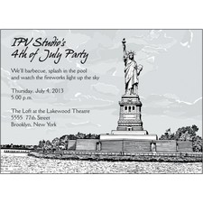 25 Personalized Fourth of July Party Invitations  - 4J-04 - Statue of Liberty