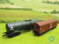 Roco H0 Schwenkdachwagen der DB und Kesselwagen VTG der DB (CR) F0746