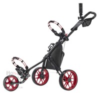 Caddytek 11.5 ALU 3 Rad Golf Push Trolley leichter Caddy schwarz Raeder rot
