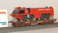 Märklin H0 4849 Schwerlast-Flachwagen mit Löschfahrzeug der ÖBB,  OVP,  028