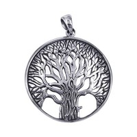 Sterling Silver (925)  Tree  Of  Life  Pendant  ( 25 mm )  !!   Brand  New  !!
