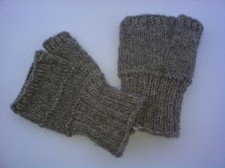 19th Century Wristers - hand knit wool, Civil War, Fur Trade