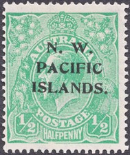 New Guinea 1919 Sg 119 Bw 65 Unlisted Broken Lower Frame Error Mlhog. See Descr.