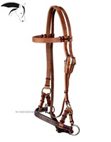 Sidepull   Harness Kopfstück  flaches Nasenteil mit Nieten  weich unterlegt