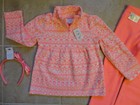 NWT The Childrens Place 3pc Fleece Outfit FAIR ISLE Top Pants Headband Girls 4T