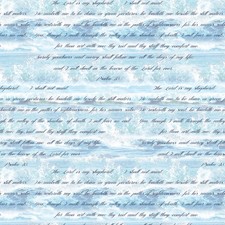 Heavenly Blue Lords Pslam Bible Study By the yard cotton print fabric