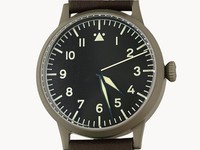 Laco Flieger Beobachtungsuhr Hamburg Stahl Handaufzug 36 mm Neu