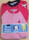NEW! 2 PACK GERBER BLANKETS SLEEPERS FEET PINK FLEECE pajamas girl 3T 28 32 LBS.