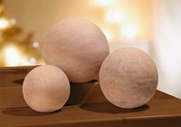 Terracotta Kugel 3er Set, versch. Größen, Gartendeko, Kugeln