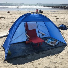 Blue Portable Sun Shade Shelter Cabana Beach Protection Tent Outdoor UV Pop Up