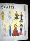 11" Doll Barbie New McCalls 6232 Pattern Wedding Dress Formals 