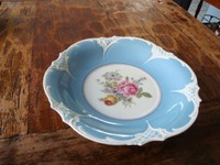 Obstteller Porzellan mit Blumenmotiv, Zeh Scherzer Bavaria US Zone, beschäd.