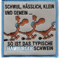 Anti Hamburg Aufnäher "Klein,hässlich.." Kutte Weste Fan Patch Block Kurve neu