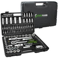 STARKMANN 108tlg Steckschlüssel-Satz Knarren Ratschen Werkzeug Kasten Box Set