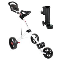 Masters Golf 5 Series 3 Räder Trolley (weiß) inkl. Regenschirm-halter